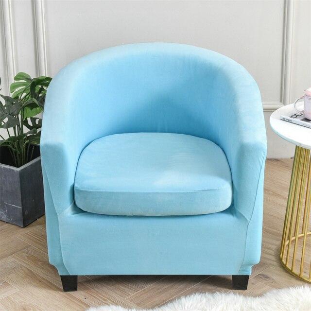 Blue Sky Velvet Barrel Chair Cover