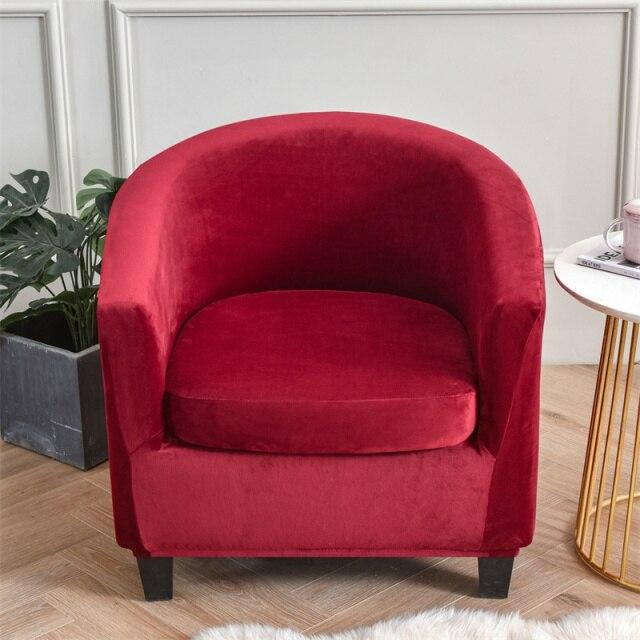 Velvet Red Barrel Chair Cover