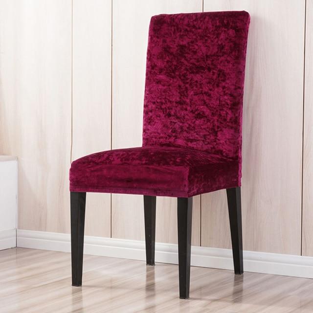Burgundy Crushed Velvet Chair Cover