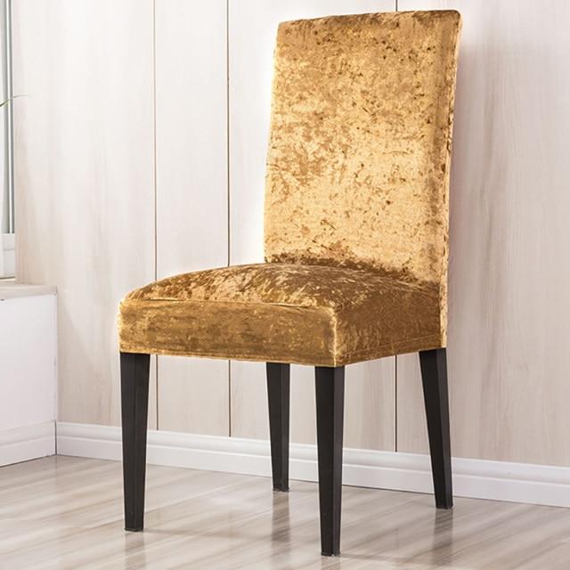 Gold Crushed Velvet Chair Cover