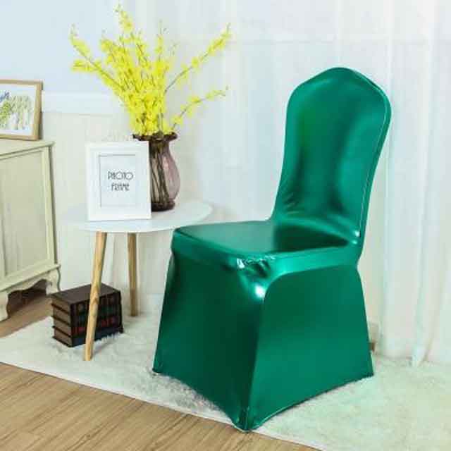 Metallic Green Wedding Chair Cover