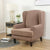 Light Brown Jacquard Wingback Chair Covers