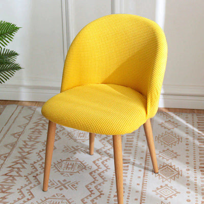 Yellow Jacquard Swivel Chair Cover